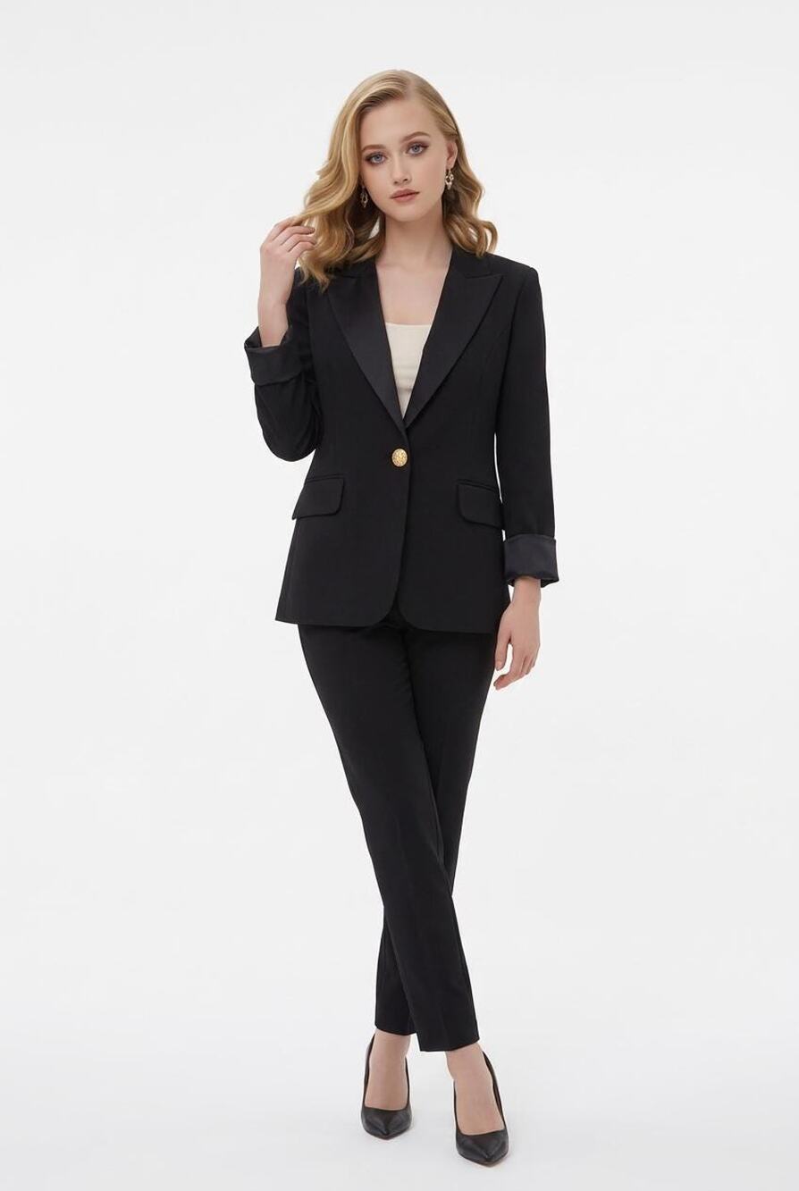 Vintage Augustus Royal Renaissance  90s Black Wool Blazer Size 12 Made In USA